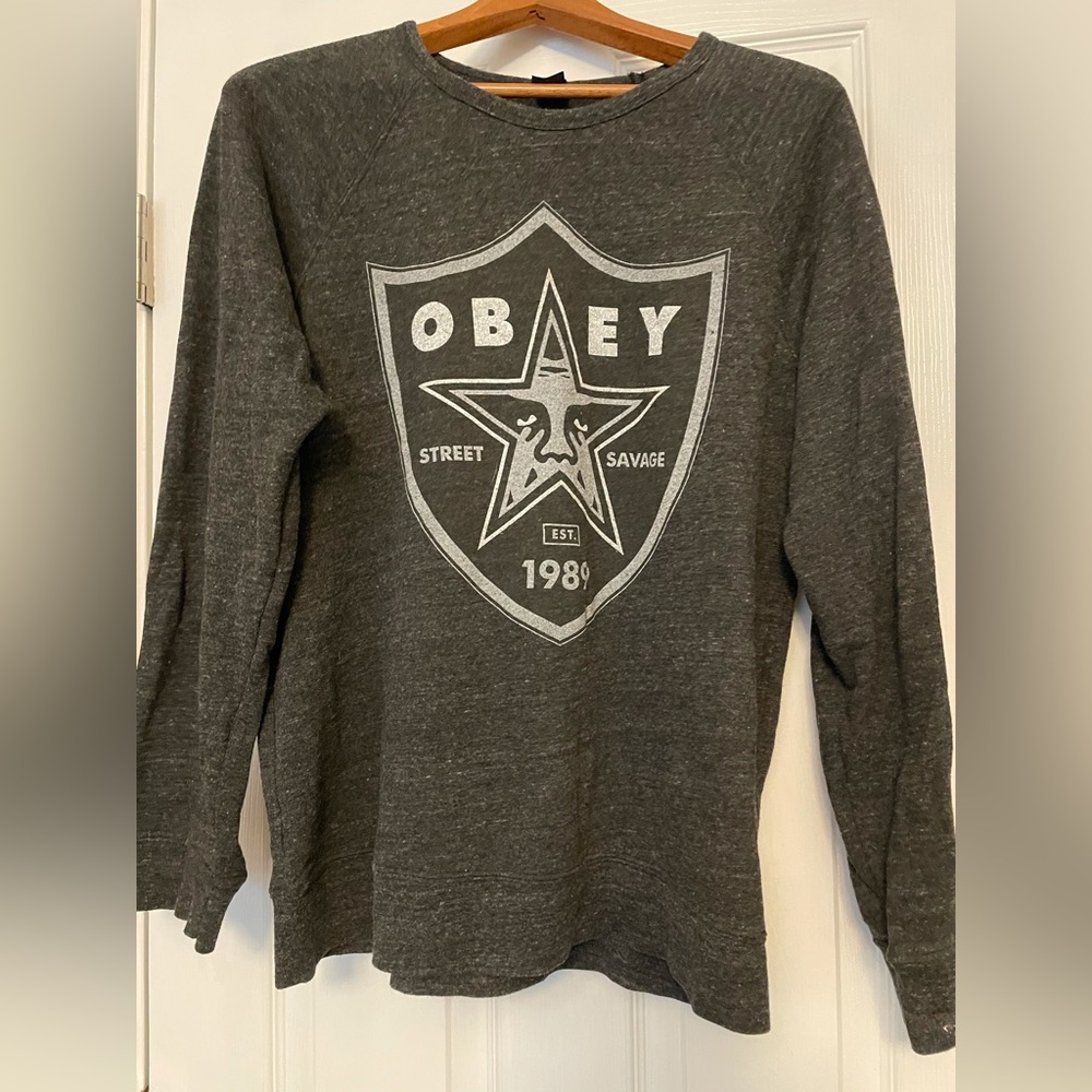 Obey men's lightweight crew neck sweatshirt